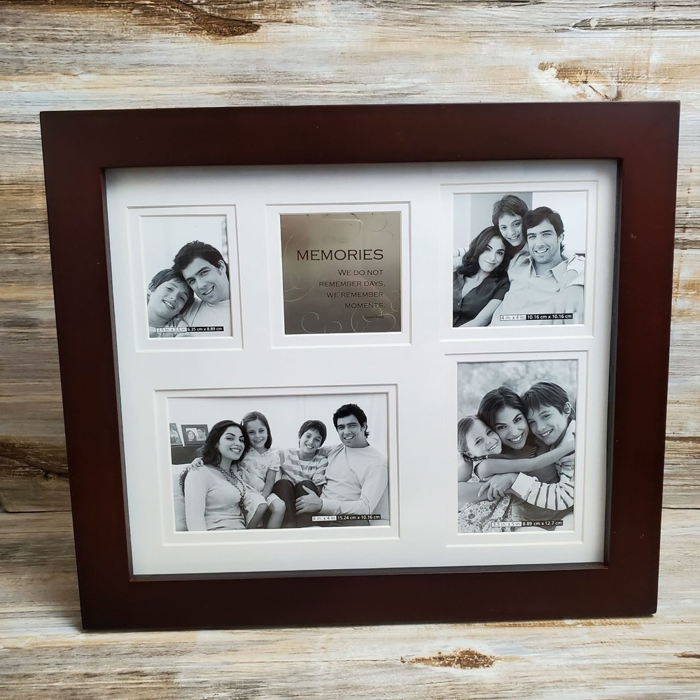 Papyrus Espresso Wood 5 Opening Collage Photo Frame Memories Quote 616304